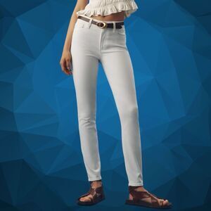 PAIGE Hoxton Ankle Skinny White Jeans Mid Rise